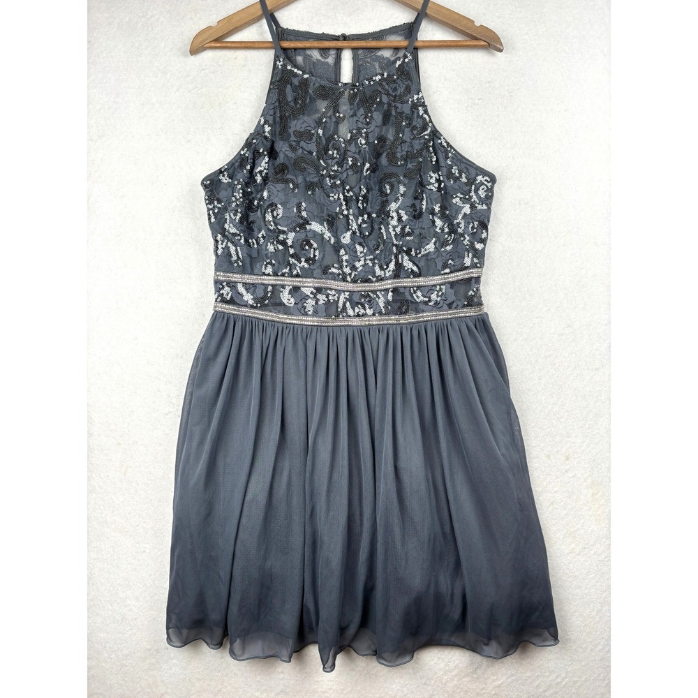 BCX Fit and‎ Flare Dress Womens 15 Sequin Lace Bodice Party
